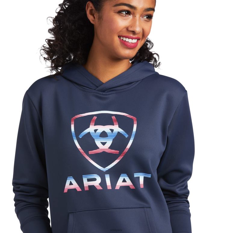 RJ66P3437 sweat à capuche tek Ariat hauts nuits bleues femmes