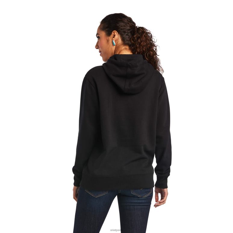 RJ66P3462 sweat à capuche mexique Ariat hauts noir femmes