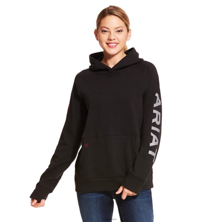 RJ66P3466 fr primo sweat à capuche en polaire avec logo Ariat hauts noir femmes