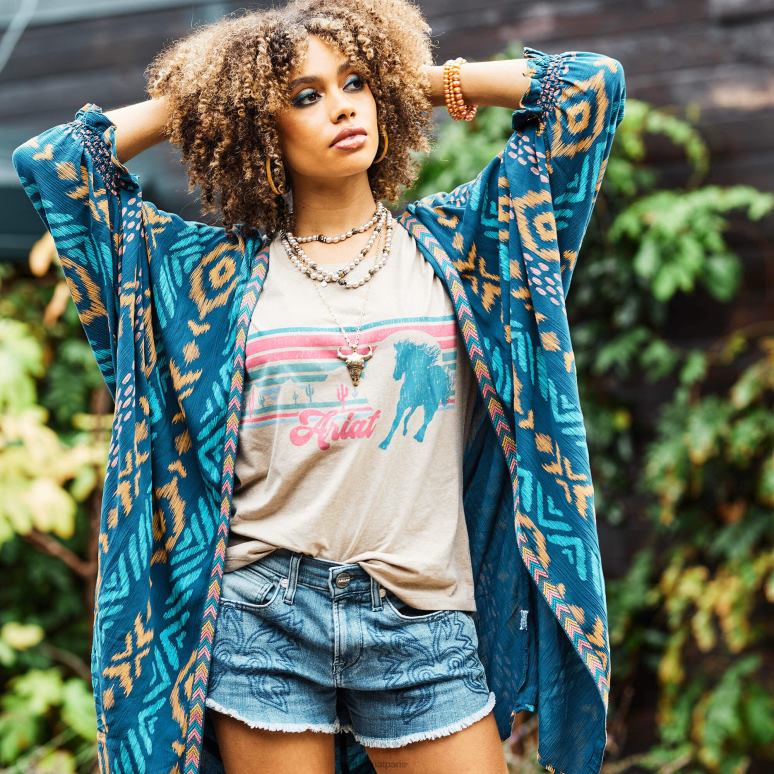 RJ66P2805 t-shirt sauvage du désert Ariat hauts bruyère à l'avoine femmes