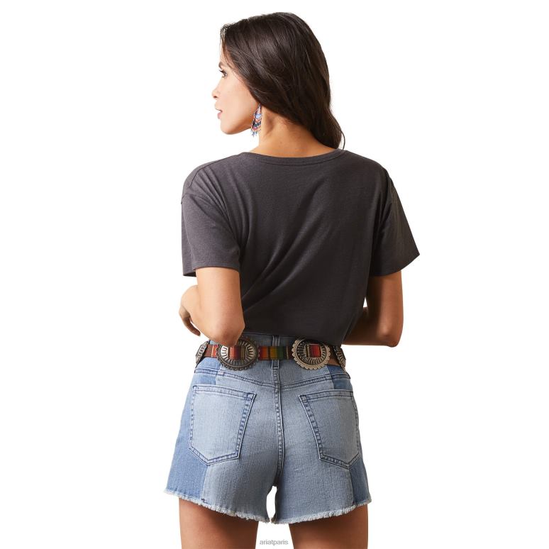 RJ66P2885 t-shirt arc-en-ciel Ariat hauts bruyère au charbon de bois femmes