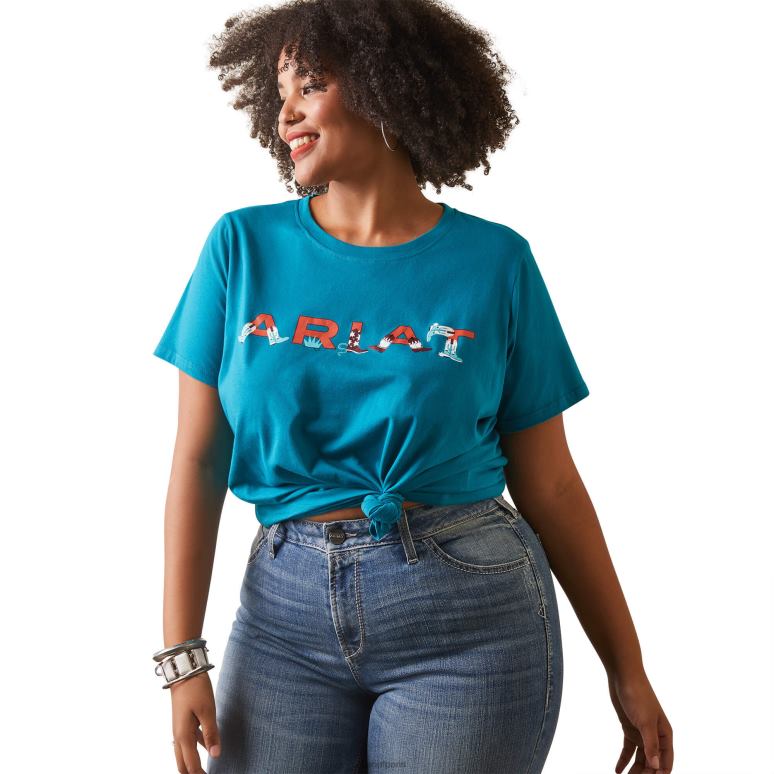 RJ66P2889 t-shirt avec logo Real Boot Kickin' Ariat hauts panache exotique femmes