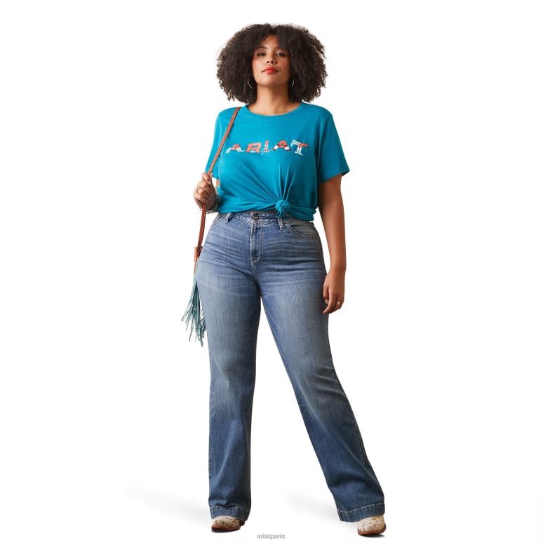 RJ66P2889 t-shirt avec logo Real Boot Kickin' Ariat hauts panache exotique femmes