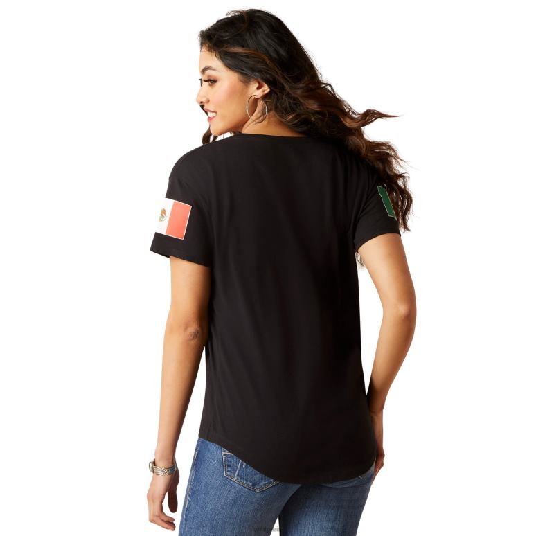 RJ66P2894 viva mexique t-shirt Ariat hauts noir femmes