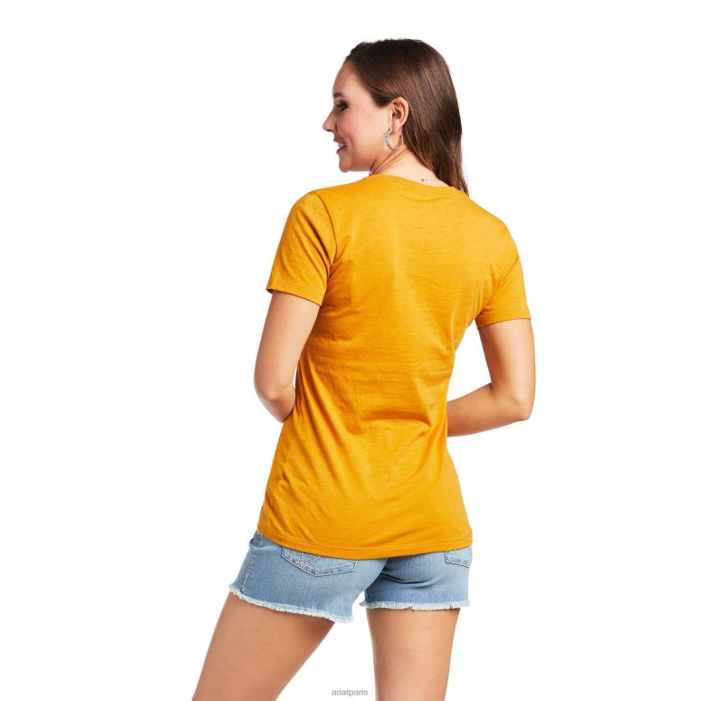 RJ66P2909 t-shirt tête de mort avec lunettes de soleil Ariat hauts bruyère d'argousier femmes
