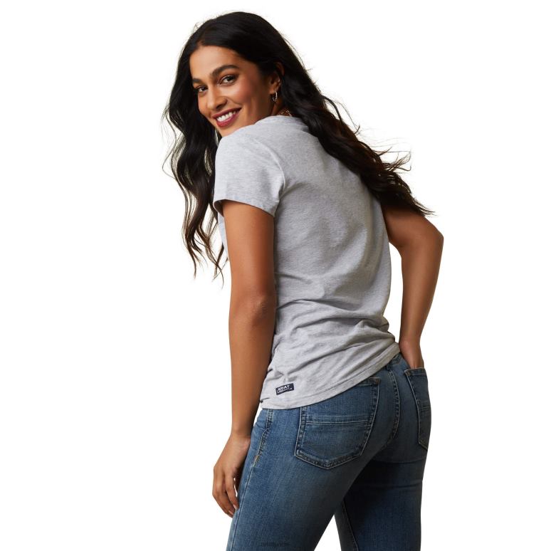 RJ66P2921 t-shirt harmonie Ariat hauts gris chiné femmes