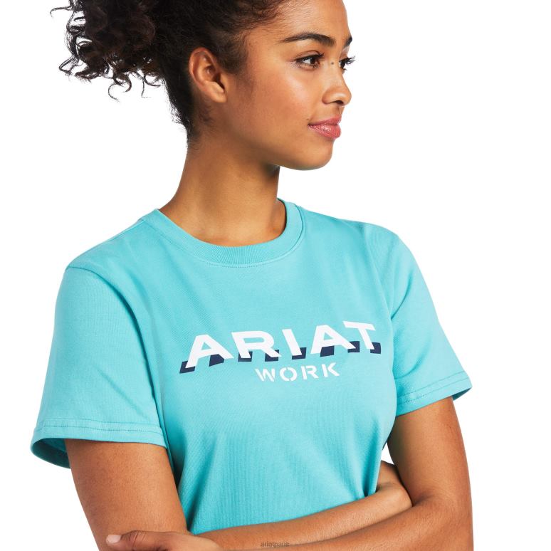 RJ66P2932 t-shirt à logo fort en coton rebar Ariat hauts ruisseau des prés femmes