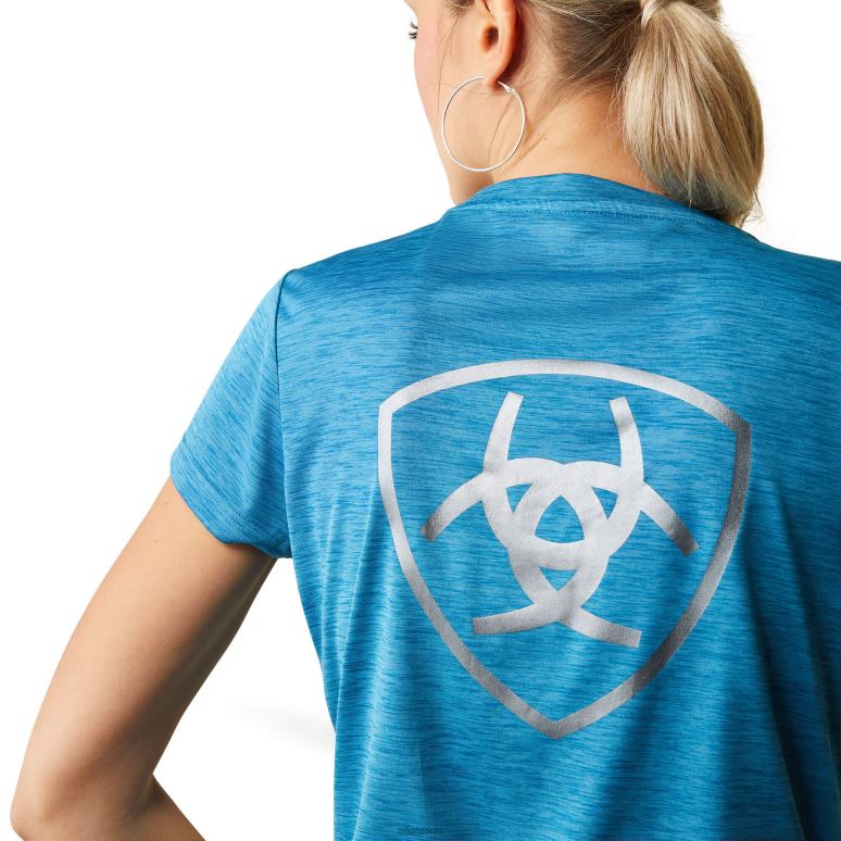 RJ66P2950 haut à logo lagon Ariat hauts paon bleu femmes