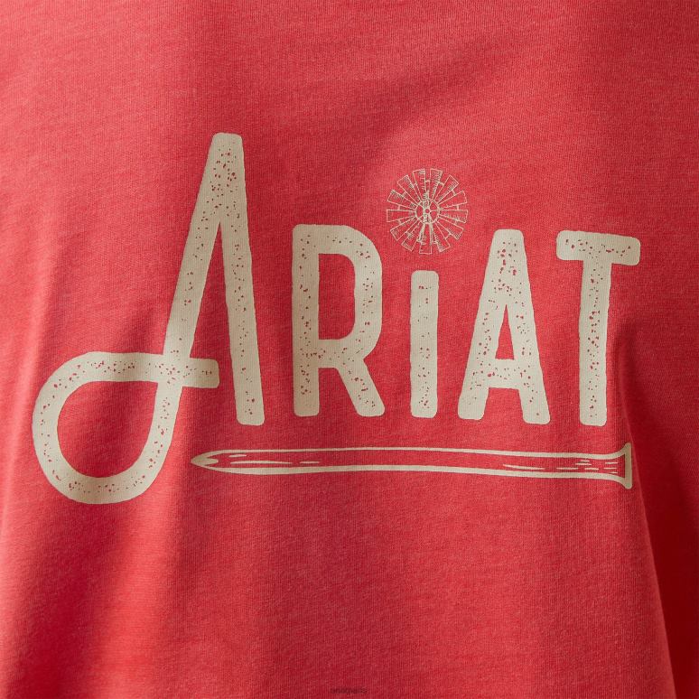 RJ66P3083 t-shirt graphique d'ouvrier de barres d'armature Ariat hauts baie de thé femmes