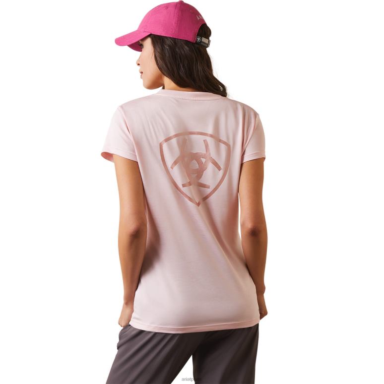 RJ66P3101 haut à logo lagon Ariat hauts blush corail femmes