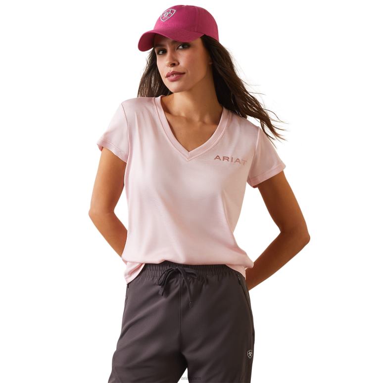 RJ66P3101 haut à logo lagon Ariat hauts blush corail femmes