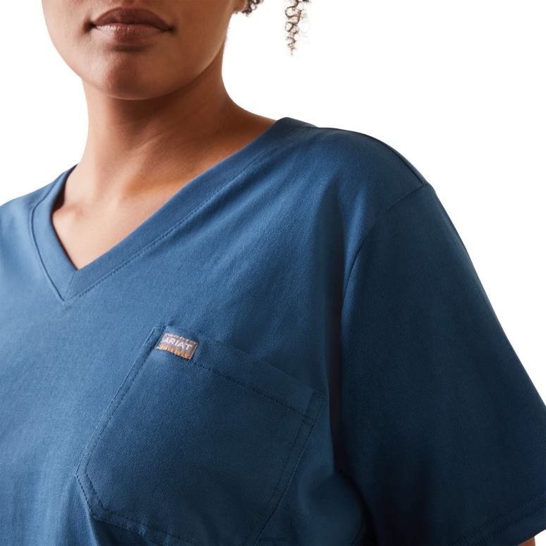 RJ66P3123 t-shirt graphique du drapeau américain cottonstrong de barres d'armature Ariat hauts clé grande femmes