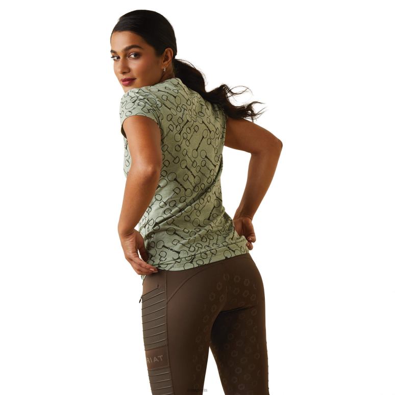 RJ66P3152 t-shirt à filet Ariat hauts basilic bruyère femmes