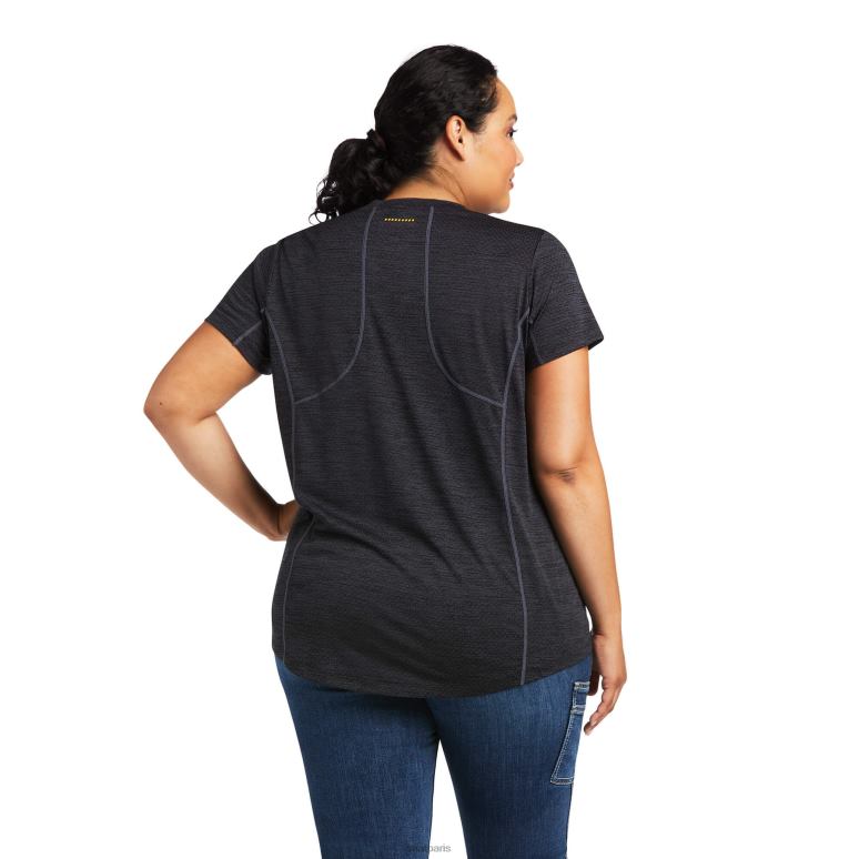 RJ66P3155 t-shirt évolution des barres d'armature Ariat hauts noir femmes