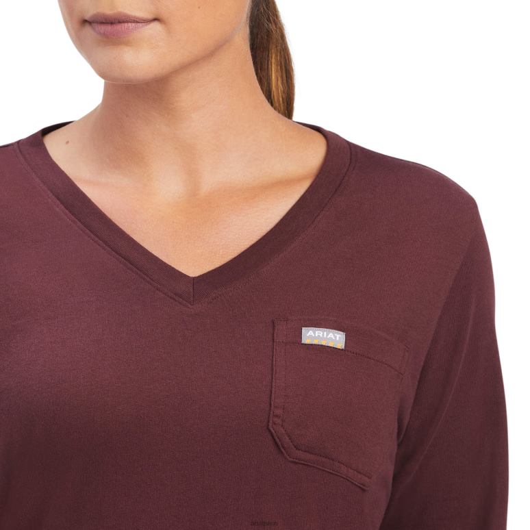 RJ66P3185 t-shirt graphique sud-ouest fort en coton d'armature Ariat hauts chocolat décadent femmes