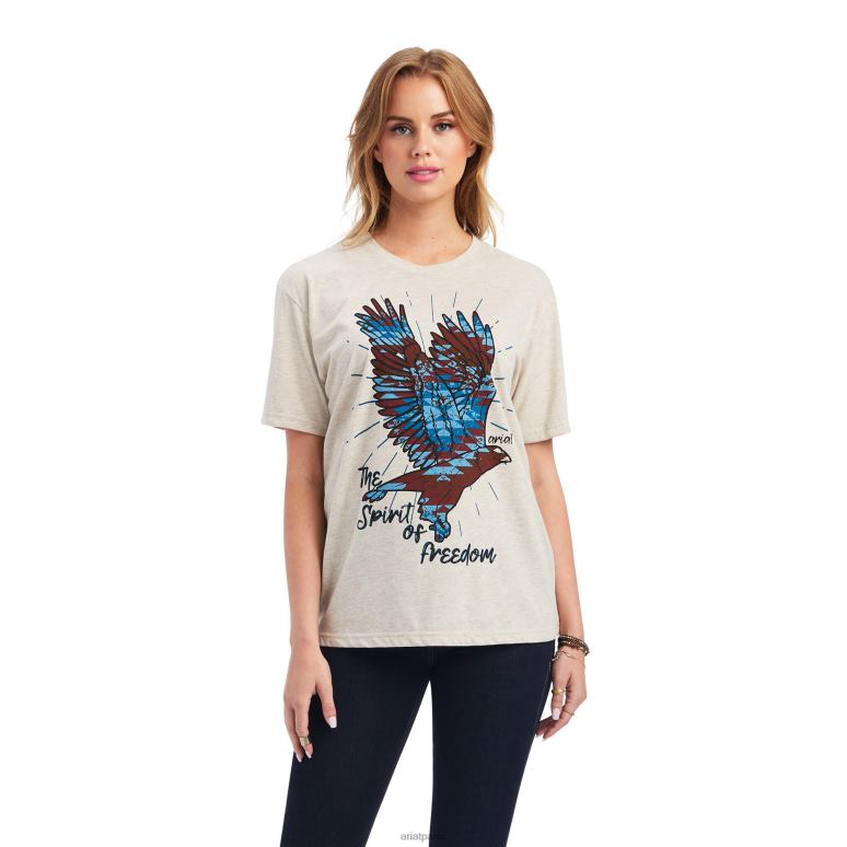 RJ66P3188 tee-shirt esprit de liberté Ariat hauts bruyère à l'avoine femmes