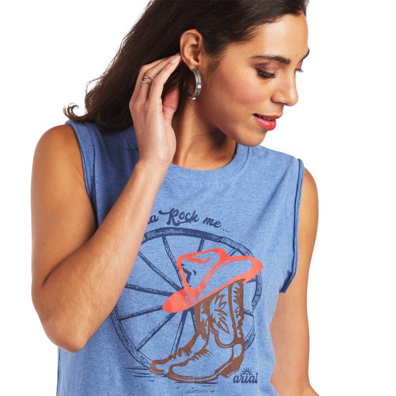 RJ66P3193 maman tee Ariat hauts bleu de reykjavik femmes