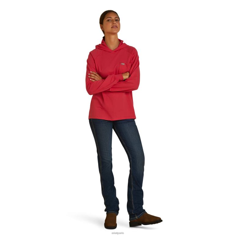 RJ66P3195 t-shirt à capuche rebar cottonstrong Ariat hauts baie de thé femmes