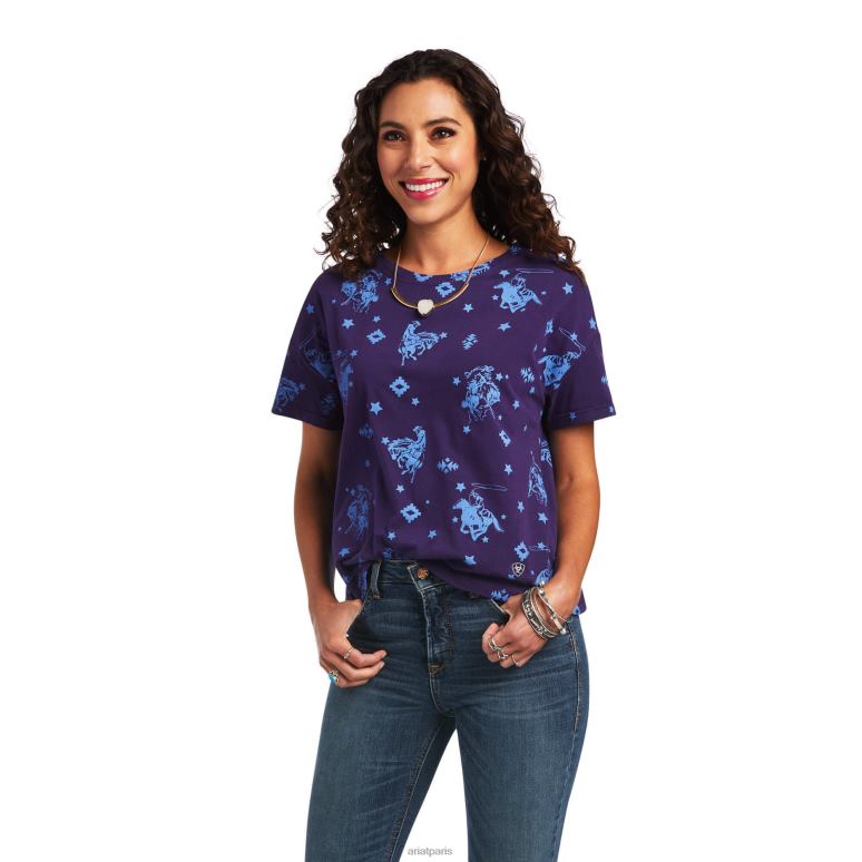 RJ66P3200 tee-shirt bluegrass Ariat hauts impression multiple femmes
