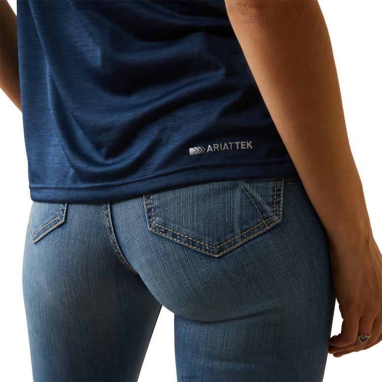 RJ66P3223 haut à logo lagon Ariat hauts éclipse marine femmes