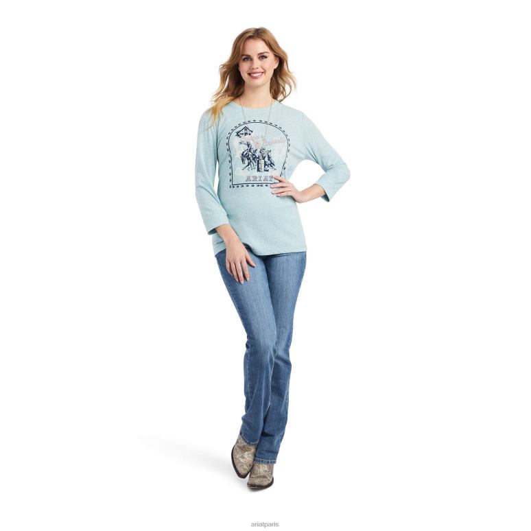 RJ66P3232 tee-shirt broncs et barils Ariat hauts Arctique femmes