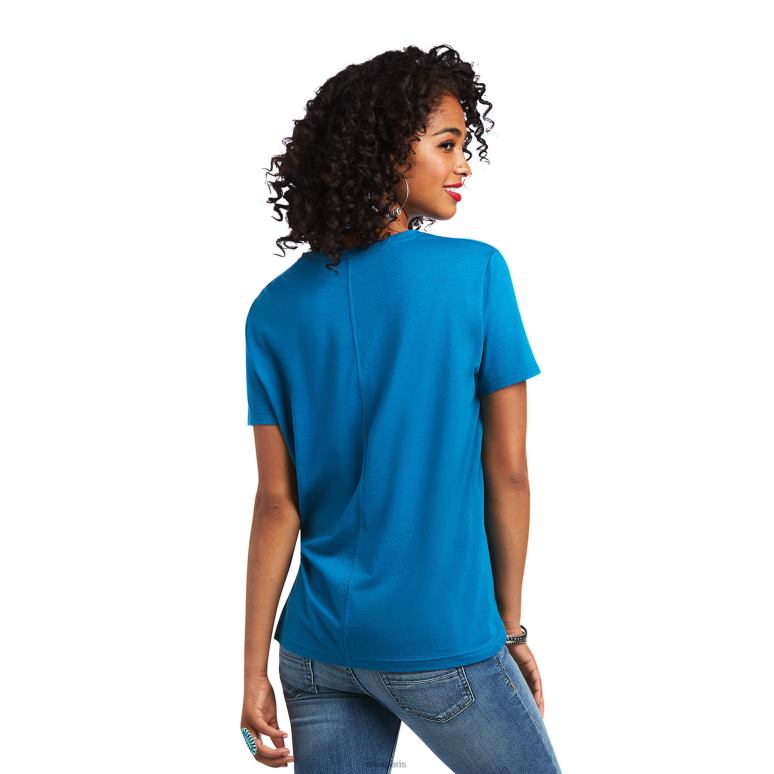 RJ66P3234 t-shirt élément Ariat hauts bleu de saxe femmes