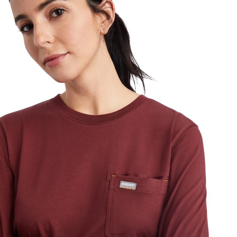 RJ66P3237 t-shirt avec logo usa d'ouvrier de barres d'armature Ariat hauts port femmes