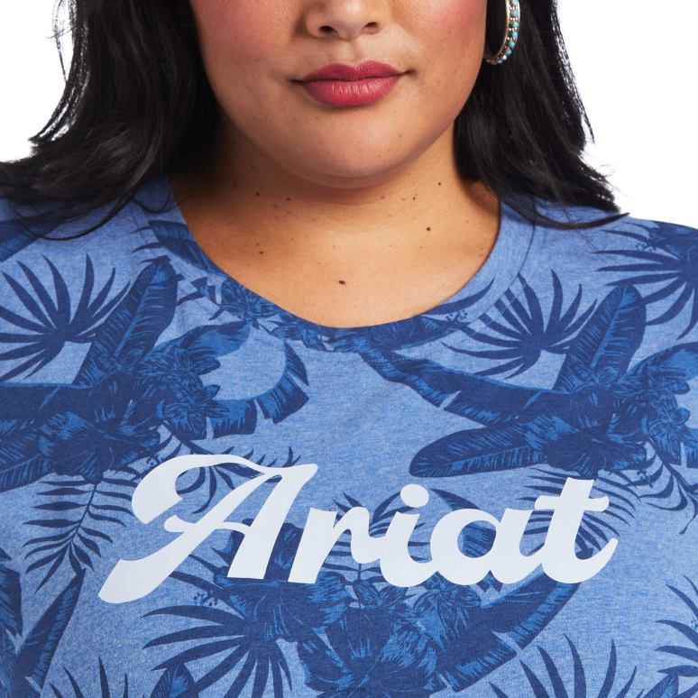 RJ66P3244 véritable tee-shirt de l'île Ariat hauts impression d’ombre d’île femmes