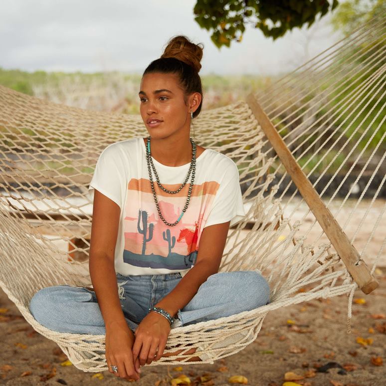 RJ66P3286 t-shirt graphique en dentelle Ariat hauts danseur de nuages femmes