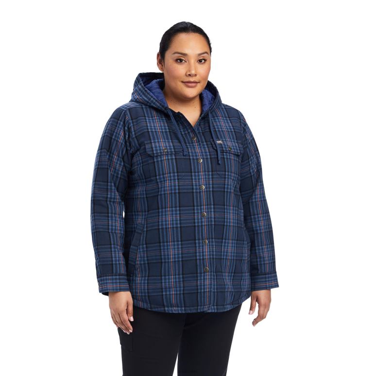 RJ66P3426 veste-chemise en flanelle Ariat hauts marine femmes