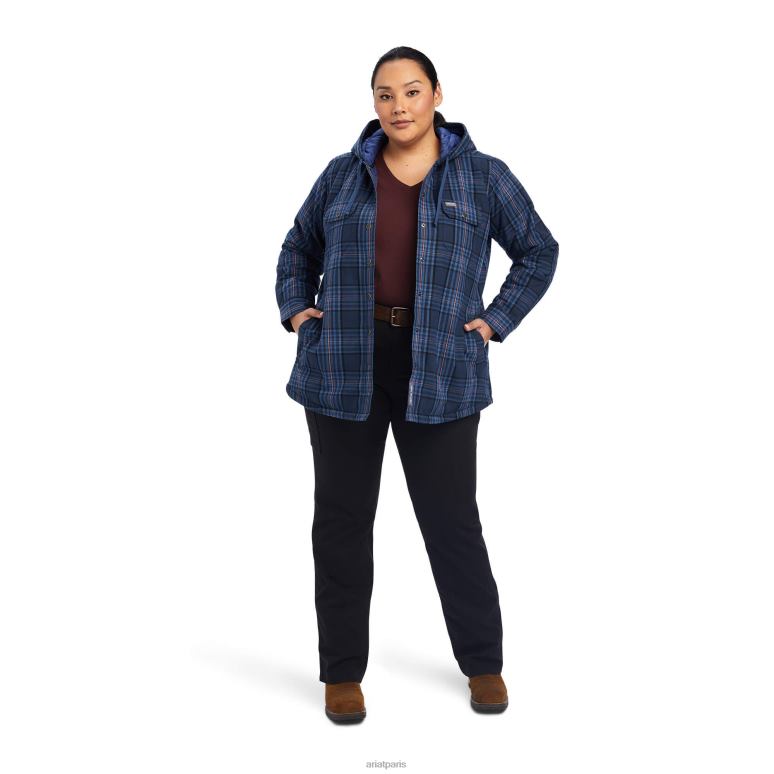 RJ66P3426 veste-chemise en flanelle Ariat hauts marine femmes