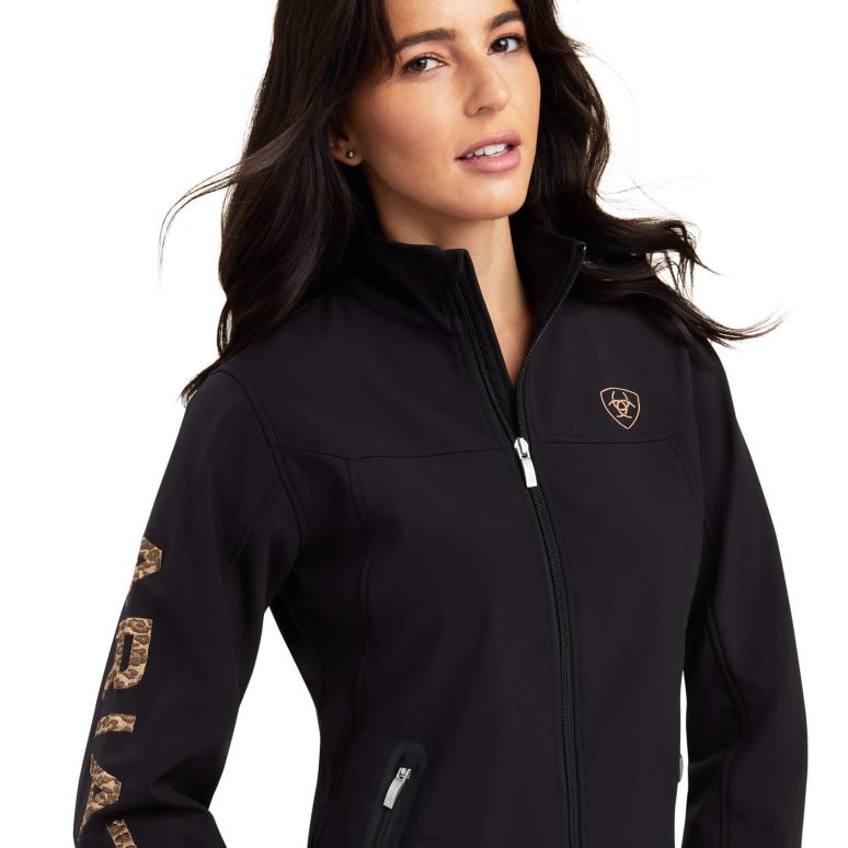 RJ66P3473 nouvelle veste softshell de l'équipe Ariat hauts noir/léopard femmes