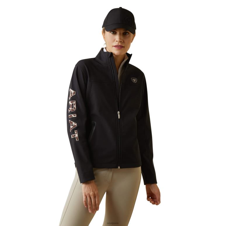 RJ66P3474 nouvelle veste softshell de l'équipe Ariat hauts noir/poney femmes