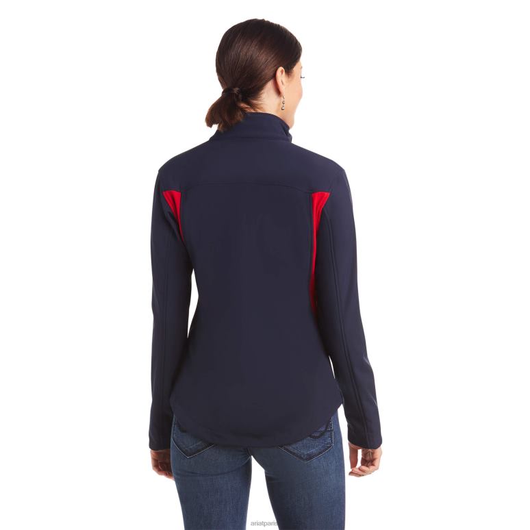 RJ66P3482 nouvelle veste softshell de l'équipe Ariat hauts bleu marine/rouge femmes
