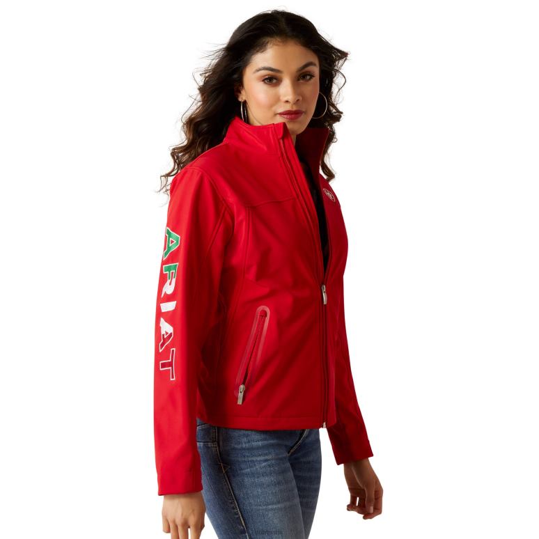 RJ66P3489 veste softshell mexique de l'équipe classique Ariat hauts rouge femmes