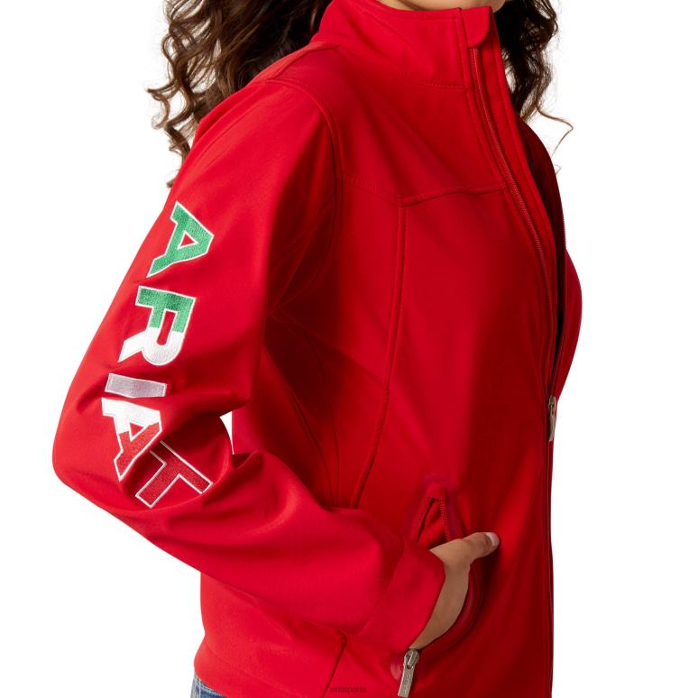 RJ66P3489 veste softshell mexique de l'équipe classique Ariat hauts rouge femmes