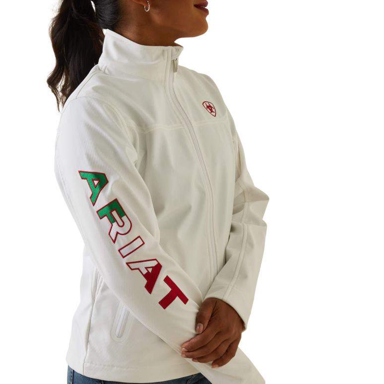 RJ66P3492 veste softshell mexique de l'équipe classique Ariat hauts blanc femmes