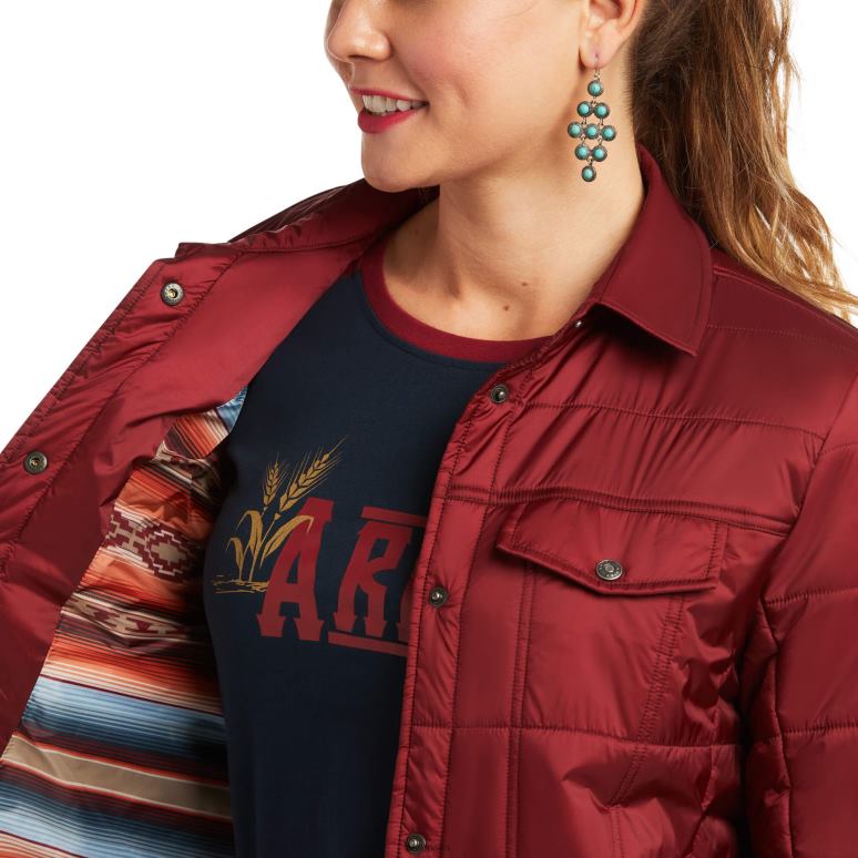 RJ66P3502 veste isolante style camionneur Ariat hauts Rhubarbe femmes