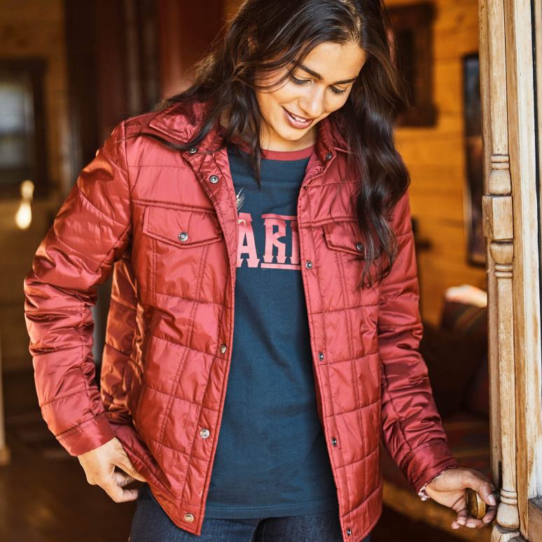 RJ66P3502 veste isolante style camionneur Ariat hauts Rhubarbe femmes