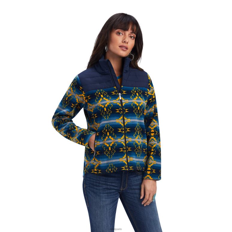 RJ66P3510 veste polaire prescott Ariat hauts imprimé sonoran bleu marine femmes