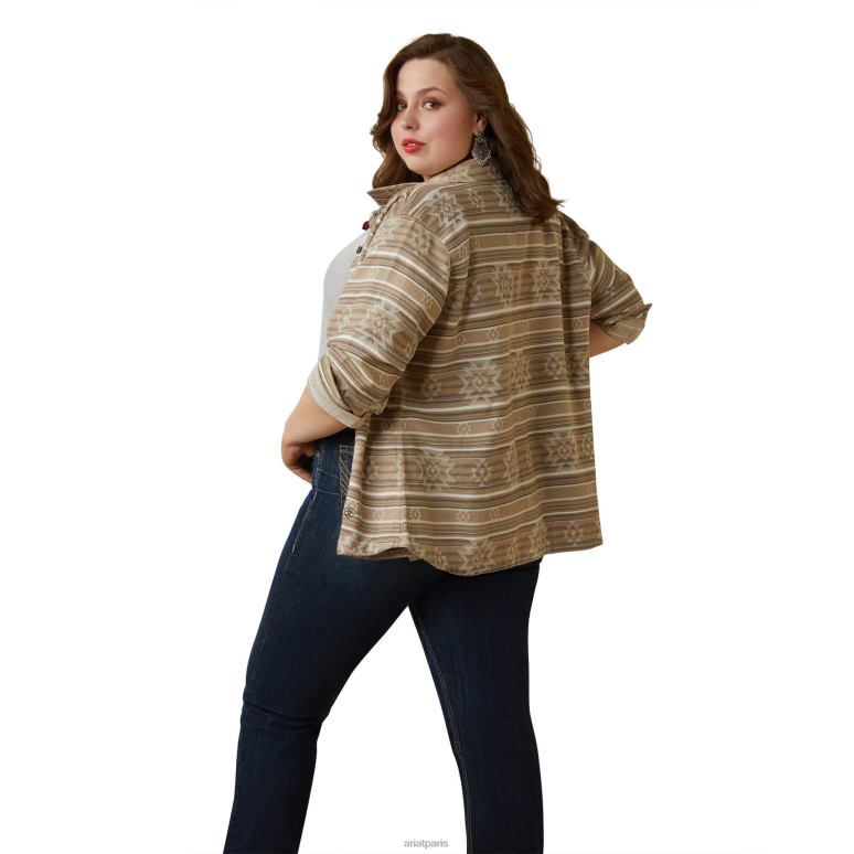 RJ66P3521 veste chemise vraie corvée Ariat hauts jacquard dakota femmes