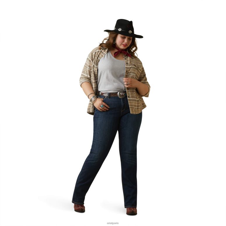 RJ66P3521 veste chemise vraie corvée Ariat hauts jacquard dakota femmes