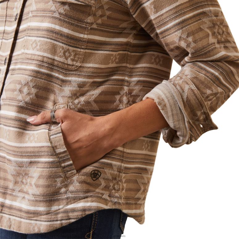 RJ66P3521 veste chemise vraie corvée Ariat hauts jacquard dakota femmes