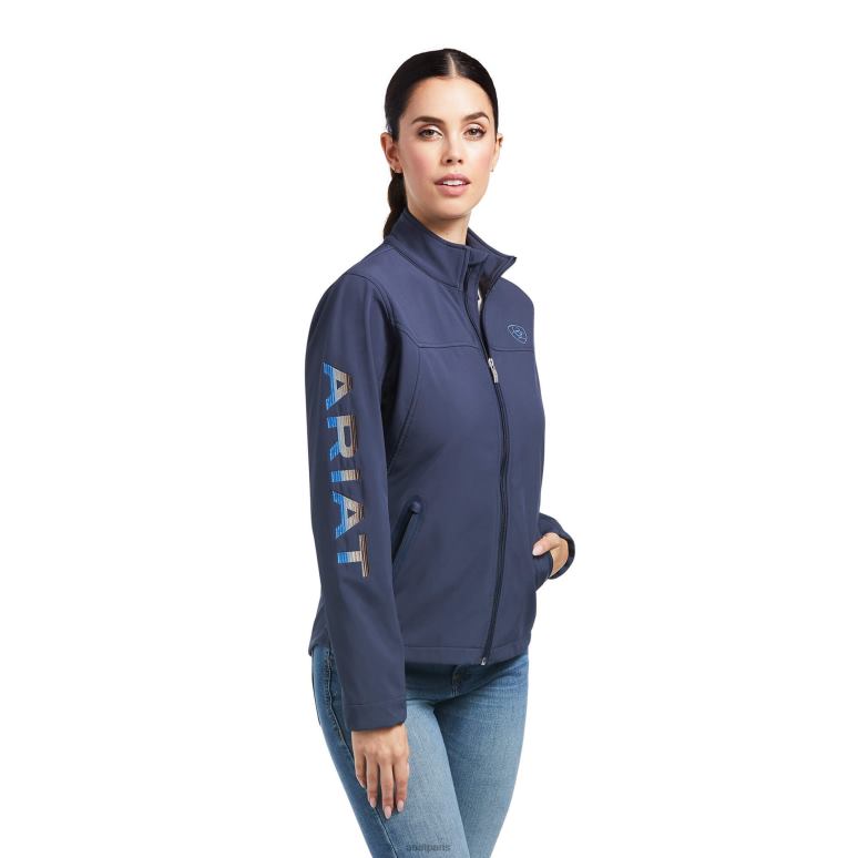 RJ66P3528 nouvelle veste softshell de l'équipe Ariat hauts nuits bleues/sérape au crépuscule du désert femmes