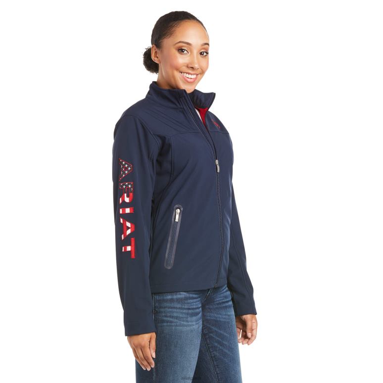 RJ66P3531 nouvelle veste softshell de l'équipe Ariat hauts marine etats-unis femmes