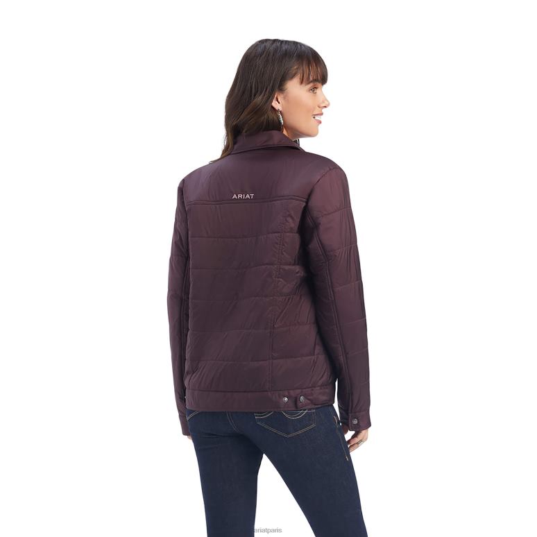 RJ66P3536 veste isolante style camionneur Ariat hauts vin de mûre femmes