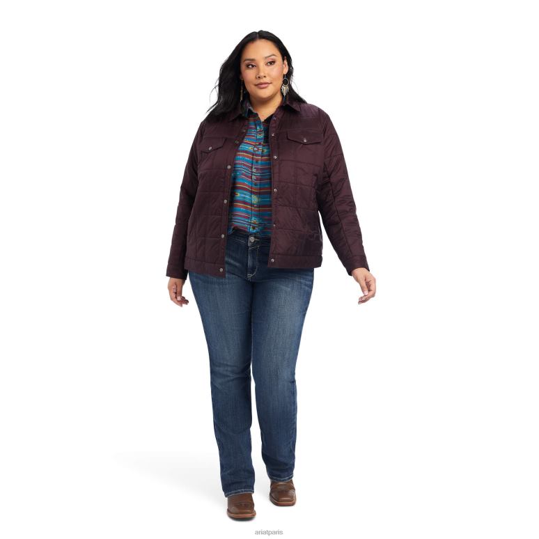 RJ66P3536 veste isolante style camionneur Ariat hauts vin de mûre femmes