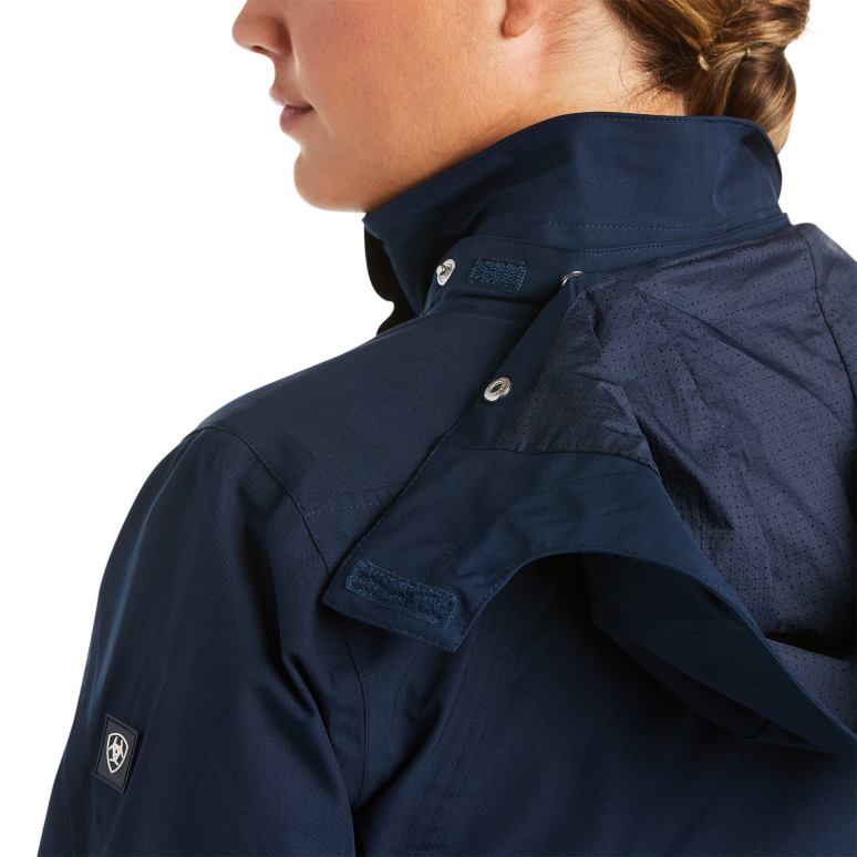 RJ66P3553 veste imperméable côtière Ariat hauts marine femmes