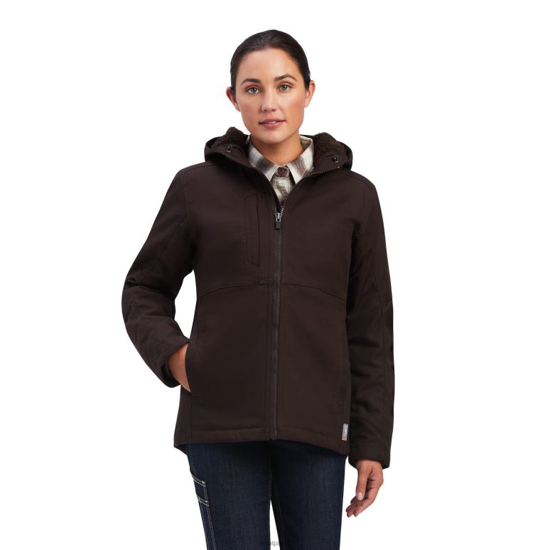 RJ66P3588 veste isolée duracanvas pour barres d'armature Ariat hauts taupe femmes