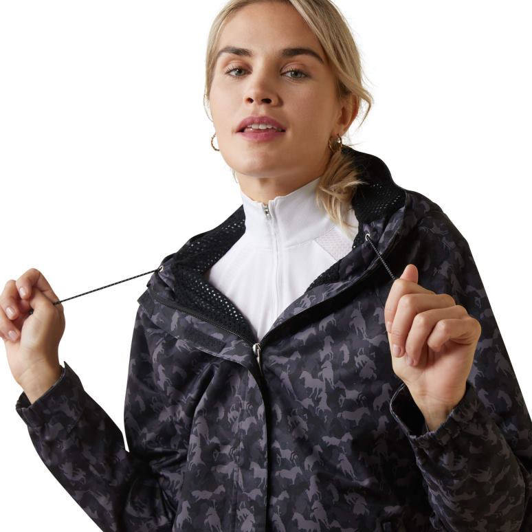 RJ66P3590 veste imperméable spectateur Ariat hauts cheval camouflage périscope femmes